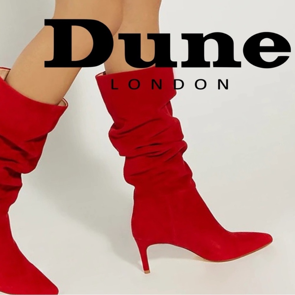 Dune London Red Heeled Boots